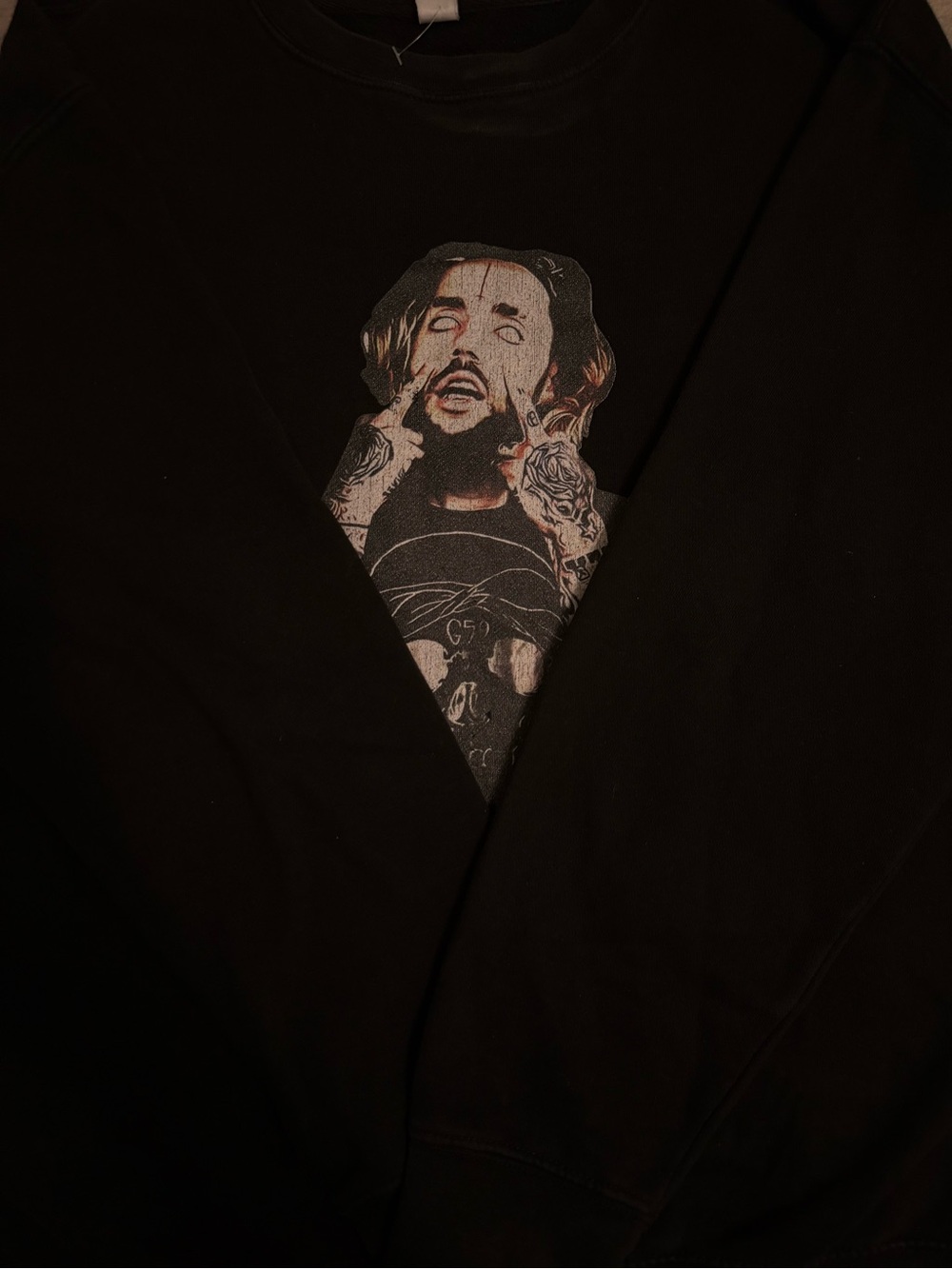 Suicideboys scrim Black Graphic Crewneck Sweatshirt with Front Portrait Print - Picture 3 of 4